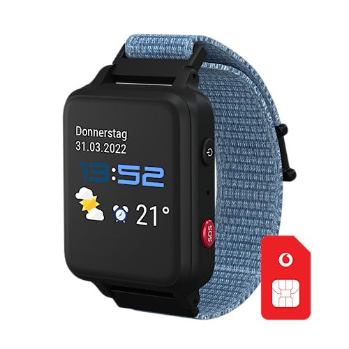 Vodafone ANIO 5 s (2023) Smartwatch Kinderuhr in Blau | 50€ Amazon-Gutschein nach SIM-Registrierung | GPS, Anrufen, Schulmodus, SOS, Roaming von Vodafone