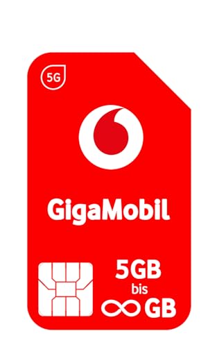 Vodafone Mobilfunktarif GigaMobil Triple SIM | 1 Karte - Wähle Deinen Tarif von 5GB bis Unlimited Datenvolumen | Aktion 24x20% Tarifrabatt | 5G-Netz | EU-Roaming | Telefon- SMS-Flat ins deutsche Netz von Vodafone