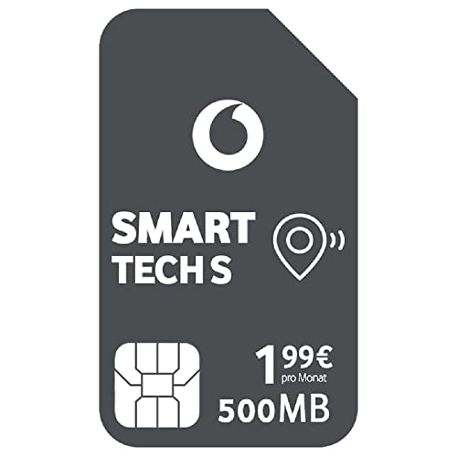 Vodafone Smart Tech S, 500 MB Daten, für smarte Geräten, GPS Tracker, Telemetrie, Alarm Systeme (Nicht für Smartphones, Tablets, Keine Sprachanrufe) ABO 24 Monate Laufzeit, IoT, M2M SIM von Vodafone