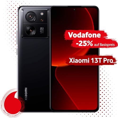 Xiaomi 13T Pro mit Vodafone Vertrag | Aktion: 25% Basispreis-Rabatt | 24 Mon. Laufzeit | in Schwarz | mit 512 GB Speicher von Vodafone