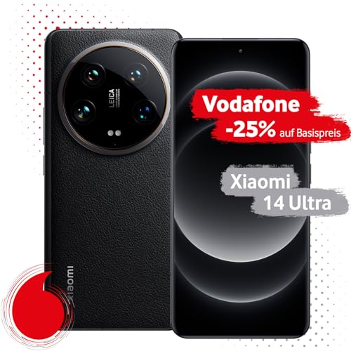 Xiaomi 14 Ultra mit Vodafone Vertrag | Aktion: 25% Basispreis-Rabatt | 24 Mon. Laufzeit | in Schwarz| mit 512 GB Speicher von Vodafone