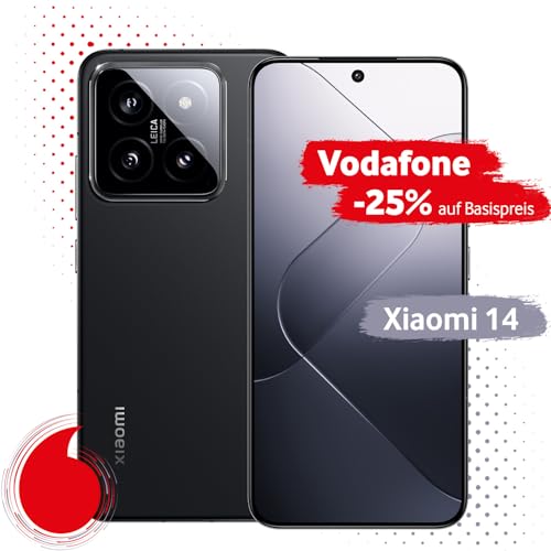 Xiaomi 14 mit Vodafone Vertrag | Aktion: 25% Basispreis-Rabatt | 24 Mon. Laufzeit | in Schwarz | mit 512 GB Speicher von Vodafone