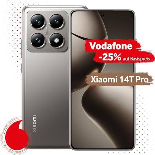 Xiaomi 14T Pro mit Vodafone Vertrag | Aktion: 25% Basispreis-Rabatt | 24 Mon. Laufzeit | in Titan Gray | mit 512 GB Speicher | Aktivierungscode per Email Xiaomi 14T Pro mit Vodafone Vertrag | Aktion: 25% Basispreis-Rabatt | 24 Mon. Laufzeit | in Titan Gray | mit 512 GB Speicher | Aktivierungscode per Email von Vodafone
