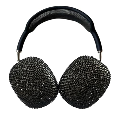Schwarze Schutzhülle für Airpods Max, glitzernde Strasssteine, Apple Kopfhörer-Hülle, glitzernd, Airpod Pro Max, Schutzzubehör Schwarze Schutzhülle für Airpods Max, glitzernde Strasssteine, Apple Kopfhörer-Hülle, glitzernd, Airpod Pro Max, Schutzzubehör von Vodafulgir