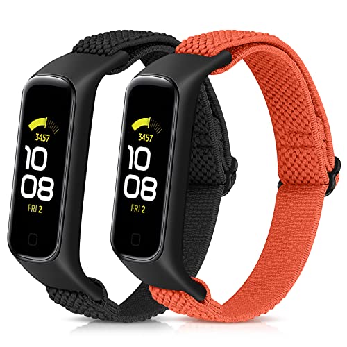 Vodtian Elastisch Armband Kompatibel mit Samsung Galaxy Fit 2 Armband für Damen Herren, Verstellbares Ersatzarmbänder Nylon Loop Sport Uhrenarmband für Galaxy Fit 2 von Vodtian