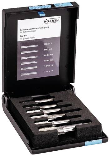 Völkel 47008 Gewindeschneidsatz HSS-G metrisch M6 x 1, M8 x 1, M10 x 1, M10 x 1.25, G1/8 , G1/4 Völkel 47008 Gewindeschneidsatz HSS-G metrisch M6 x 1, M8 x 1, M10 x 1, M10 x 1.25, G1/8 , G1/4 von Völkel