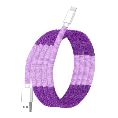 Vofolen USB C Ladekabel 1m 60W Ladekabel Usb C Kabel Flauschiges Design mit Flauschiges für iPhone 15,Samsung Galaxy S24 A54 Pixel 7 iPad Air 5 Mini MacBook Air Tablets Usw Lila von Vofolen