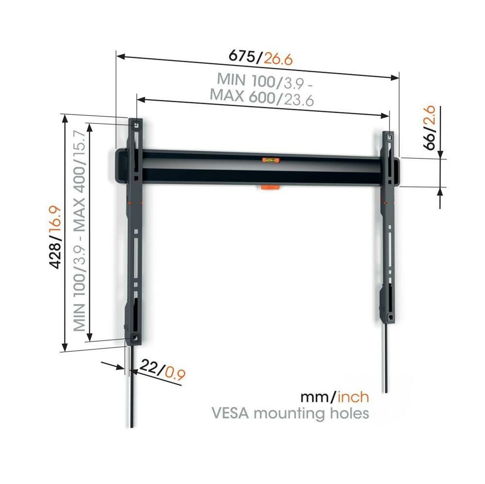 VOGEL'S TV-Wandhalterung TVM 3605 schwarz (geeignet für TVs bis 100 Zoll) von Vogel's