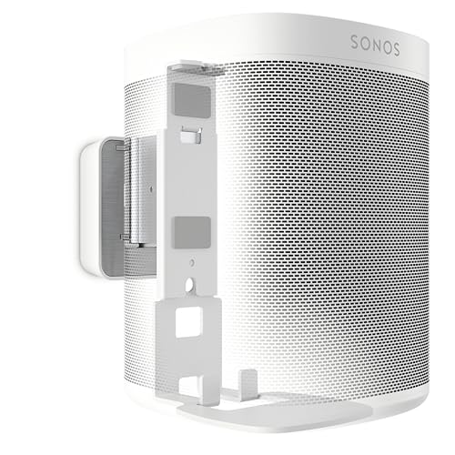 Vogel's Sound 4201 Lautsprecher Wandhalterung für Sonos One (SL) und Play:1, Max.5 kg, Neigbar -30°/+30°, Schwenkbar bis zu 70° (Links/rechts), Weiß, 1 Halterung von Vogel's