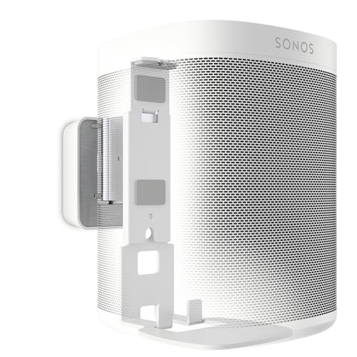 Vogel's Sound 4201 Lautsprecher Wandhalterung für Sonos One (SL) und Play:1, Max.5 kg, Neigbar -30°/+30°, Schwenkbar bis zu 70° (Links/rechts), Weiß, 1 Halterung von Vogel's