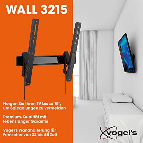 Vogel's WALL 3215 neigbare TV Wandhalterung für 32-55 Zoll Fernseher, max. 30 kg, max. VESA 400x400, Fernsehhalterung, Universelle Kompatibilität, TV Halterung, Neigbar, TÜV-zertifiziert von Vogel's