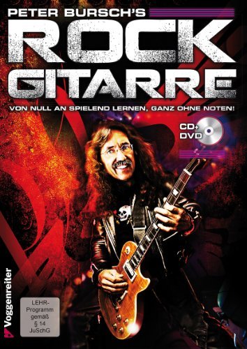 Rock Gitarre (+CD) inkl. Plektrum (Band 1) - von Null an spielend lernen, ganz ohne Noten mit Rocksongs von Jimi Hendrix, van Halen und AC/DC (Taschenbuch) von Peter Bursch (Noten/Sheetmusic) von Voggenreiter