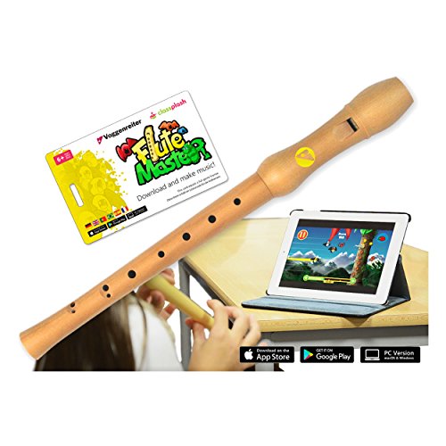 Voggenreiter Blockflöte aus Bergahorn für Kinder ab 6 Jahre inkl. Flute Master (Lernsoftware App) - barocke Griffweise in Farbe natur 1129 natur bergahorn von Voggenreiter