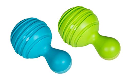 Voggenreiter Tropical Maracas 2er-Set, Musik für Kleine (Babyrassel in bunten Farben ab 6 Monate, Musik Spielzeug im einzigartigen asymmetrischen Design), Grün/ Blau von Voggenreiter
