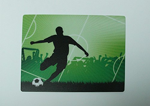 Vogt Foliendruck GmbH Mousepad Fußballspieler auf Spielfeld 24 x 19 cm, Grün, Hart-PVC Antireflex, Abgerundete Ecken von Vogt Foliendruck GmbH