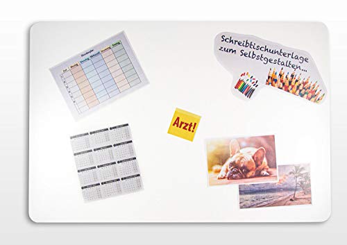 Schreibtischunterlage 40 x 60 cm transparent zum Selbstgestalten I Einstecken von Fotos I Bildern I Notizen I Kalender von Vogt Foliendruck GmbH