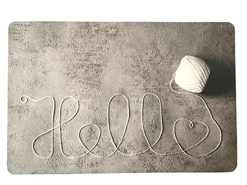 Schreibtischunterlage Hello weißer Faden auf grauem Grund 40 x 60 cm abwischbar Schreibtischunterlage Hello weißer Faden auf grauem Grund 40 x 60 cm abwischbar von Vogt Spezialdruck GmbH