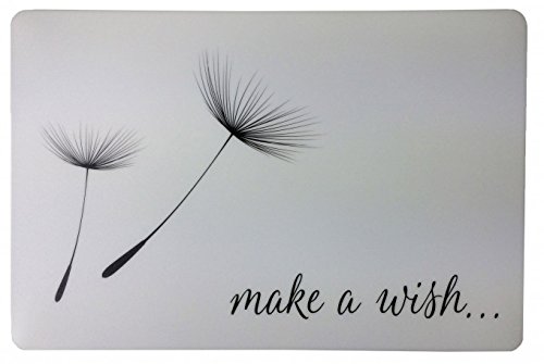 Schreibtischunterlage ' Make a wish ' weiß mit schwarzer Pusteblume 40 x 60 cm abwischbar von Vogt Foliendruck GmbH