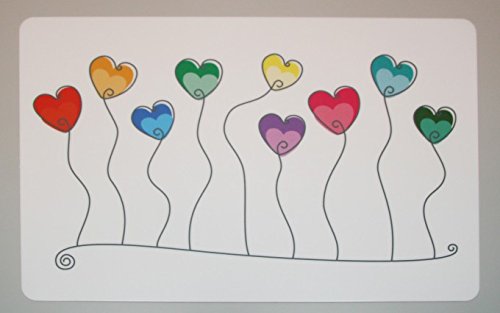 Schreibtischunterlage Motiv Herzen/Ballons an Schnur- Untergrund weiß 40 x 60 cm abwischbar von Vogt Foliendruck GmbH