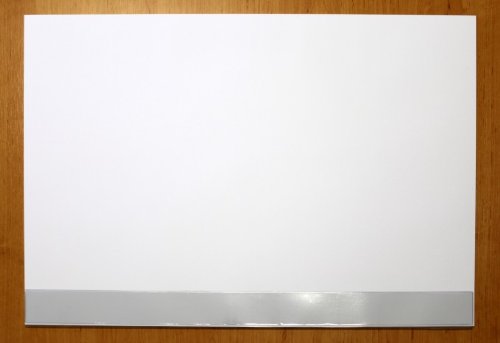 Schreibtischunterlage Papier mit Schutzleiste blanko weiß 30 Blatt 59,5 x 42 cm DIN A2 90g-Papier Block Unterlage von Vogt Foliendruck GmbH