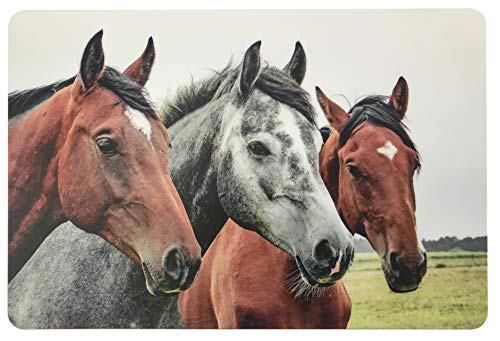Schreibtischunterlage drei Pferde (-Köpfe) Ponys 40 x 60 cm abwischbar von Vogt Foliendruck GmbH