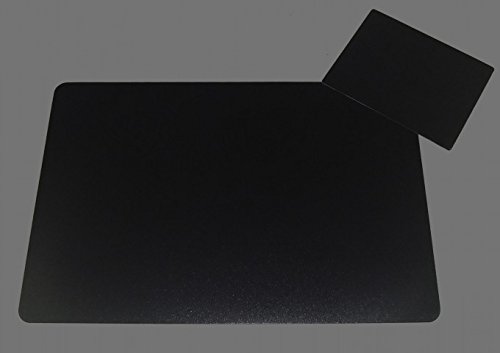 Schreibtischunterlagen Set 40 x 60 cm mit Mousepad/Mauspad schwarz black einfarbig von Vogt Foliendruck GmbH
