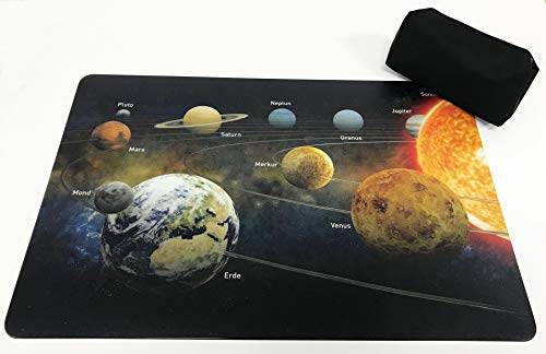 Schreibtischunterlagen Set Planeten/Sonnensystem 40 x 60 cm mit schwarzem Stiftemäppchen von Vogt Foliendruck GmbH