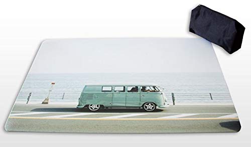 Schreibtischunterlagen Set VW Bus Bully am Meer 40 x 60 cm mit schwarzem Stiftemäppchen von Vogt Spezialdruck GmbH