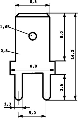 Vogt Verbindungstechnik 3866A.68 Steckzunge Steckbreite: 6.3mm Steckdicke: 0.8mm 180° Unisoliert Me von Vogt Verbindungstechnik