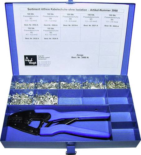Vogt Verbindungstechnik 3990 Ringkabelschuh-Sortiment 0.50mm² 6mm² Silber 1001St. Vogt Verbindungstechnik 3990 Ringkabelschuh-Sortiment 0.50mm² 6mm² Silber 1001St. von Vogt Verbindungstechnik