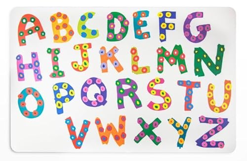 Schreibtischunterlage ABC Alphabet auf hellem Grund 40 x 60 cm abwischbar von Vogt Foliendruck GmbH