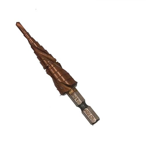 Vogueing Tool Kegelbohrer, 1 Stück, gerillter Stufenbohrer HSS Co M35 Stufenbohrer für PVC-Blatt, Holz, dünnes Eisen (3–14 mm) von Vogueing Tool