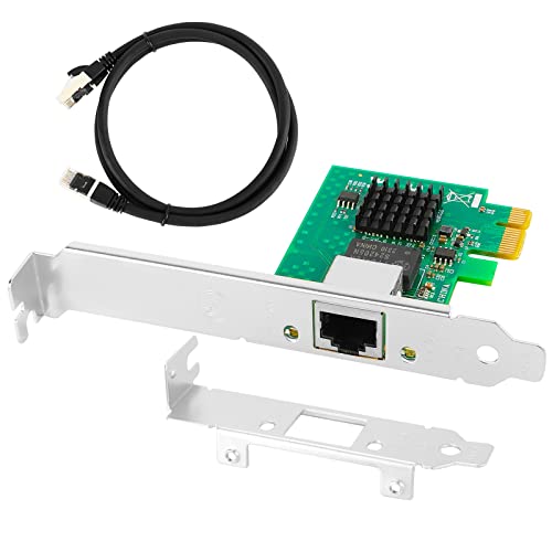 2,5 GBase-T PCIe 3.1 Gigabit Netzwerkkarte + 90 cm Cat8 Ethernet Kabel für Gaming, Streaming, PC, 2,5 G/1 G/100 Mbps RJ45 LAN Controller, Intel I225-V B3 Chipsatz, unterstützt Windows 44/46 EU Linux von Vogzone