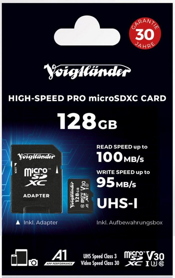 Voigtländer 128GB microSDXC Prof. High-Speed UHS-I Speicherkarte Voigtländer 128GB microSDXC Prof. High-Speed UHS-I Speicherkarte von Voigtländer