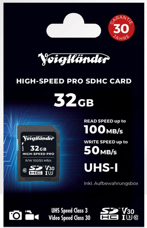 Voigtländer Prof. High-Speed SDHC 32GB UHS-I Speicherkarte von Voigtländer