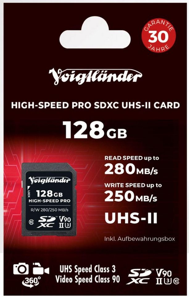 Voigtländer Prof. High-Speed SDXC 128GB UHS-II Speicherkarte von Voigtländer