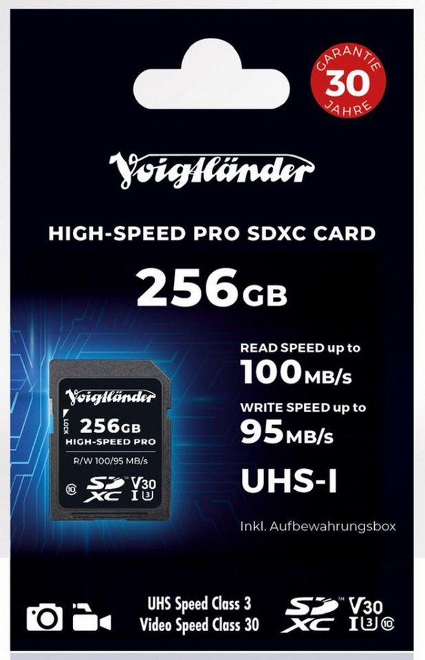Voigtländer Prof. High-Speed SDXC 256GB UHS-I Speicherkarte Voigtländer Prof. High-Speed SDXC 256GB UHS-I Speicherkarte von Voigtländer