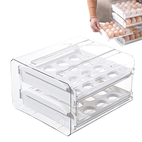 Eier-Organizer für Kühlschrank – Doppelschichtiger Kühlschrank-Eierhalter für den Kühlschrank | transparenter Eierhalter für Zuhause Eier-Organizer für Kühlschrank – Doppelschichtiger Kühlschrank-Eierhalter für den Kühlschrank | transparenter Eierhalter für Zuhause von Voihamy