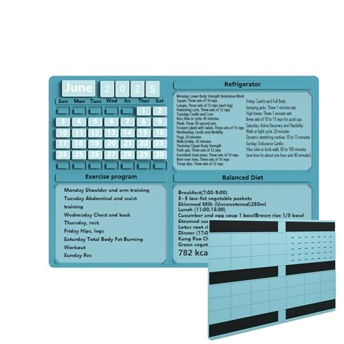 Magnetischer Kalender Für Kühlschrank | Trainingsplaner Für Workouts,Monatlicher Essensplaner Mit Einkaufsliste Haushaltsplaner Für Kühlschrankwand Magnetischer Kalender Für Kühlschrank | Trainingsplaner Für Workouts,Monatlicher Essensplaner Mit Einkaufsliste Haushaltsplaner Für Kühlschrankwand von Voihamy