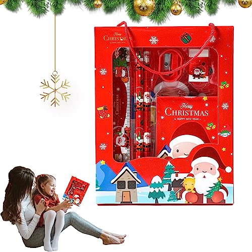 Weihnachts-Briefpapier-Geschenke - 6-teiliges Geschenkbox-Set für Schreibwaren für Studenten - Schreibwarenzubehör für festliche Atmosphäre für Kindergartenpreise, Weihnachtsgeschenke, Voihamy von Voihamy