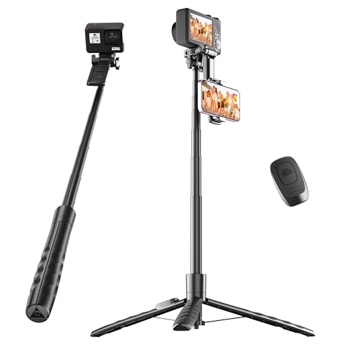71" Telefonstativ für Telefon, GoPro, Kamera, Faltbarer Selfie Stick mit Fernbedienung, vielseitiger Stativständer mit 1/4" Schraube für Videoaufnahmen 71" Telefonstativ für Telefon, GoPro, Kamera, Faltbarer Selfie Stick mit Fernbedienung, vielseitiger Stativständer mit 1/4" Schraube für Videoaufnahmen von Voinap