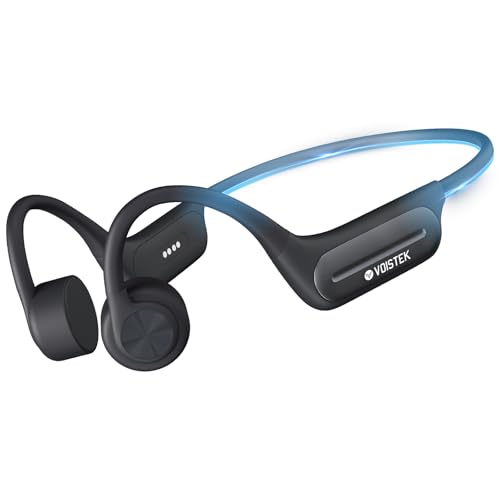 Voistek Knochenschall Schwimmkopfhörer, Open-Ear Bluetooth Kopfhörer, IP68 wasserdicht, eingebauter 32 GB MP3, kabellose Sportkopfhörer für Laufen & Radfahren von Voistek
