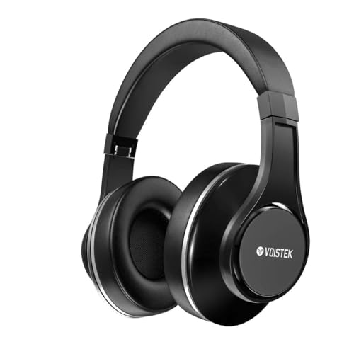 Voistek Over Ear Kopfhörer Bluetooth, 45 Std Spielzeit, HiFi Stereo Faltbare Kopfhörer Kabellos Komfortable Ohrmuscheln für Musik, Reisen, Geschäft, (Schwarz) von Voistek