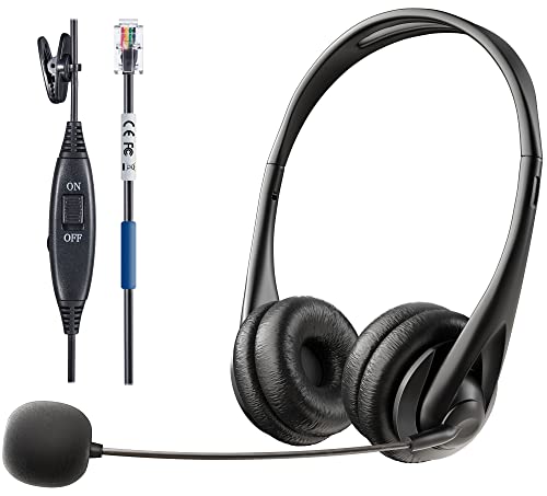 Voistek RJ9 Telephone Headset with Microphone Noise Cancelling Volume Control and Quick Disconnect Headphones for Cisco 7811 7841 7941 7942 7945 7962 7965 7975 8841 88666 1 8944. 5 ect. Binaural von Voistek