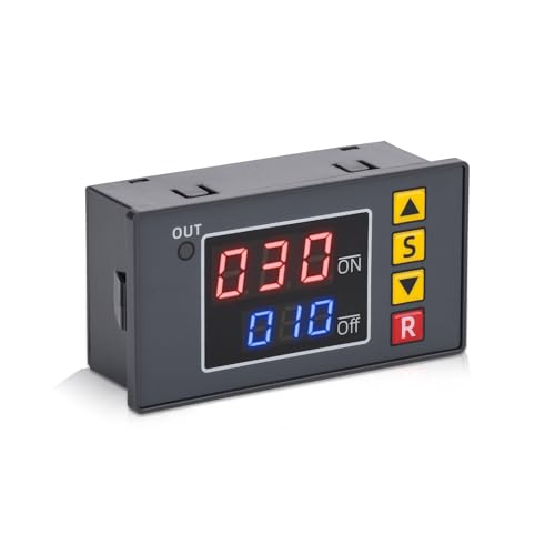 VOKTTA Digital Timer Relais Modul DC 12V 20A Zeitschaltuhr Relais Zyklisches Zeitverzögerungsrelais mit LCD Dual Display von Voktta