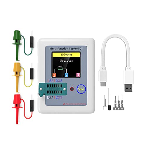 VOKTTA LCR-TC1 Transistor Tester, Multifunktions TFT Tester,1.8" LCD Display Hintergrundbeleuchtung für Dioden Trioden Kondensatorwiderstand,Transistor, LCR ESR NPN PNP MOSFET LW21 von Voktta