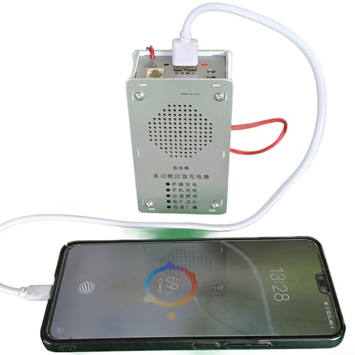 Tragbares Handkurbel-Powerbank-Ladegerät, mit Zündfunktion, Campingausrüstung, Outdoor-Abenteuer-Ausrüstung für Handys (Akku-Version) von Volakebeing