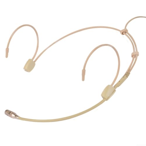 Volakebeing Headset-Mikrofon, doppeltes Over-Ear-Ohrhörer-Mikrofon, Doppelohrbügel-Headset-Mikrofon, Headset-Mikrofon für kabelloses Beige(D) von Volakebeing