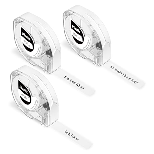 VolenGo Kompatibel mit Dymo Letratag Etikettenband, Funktioniert für Letratag XR LT-100T / LT-100H, Kompatibel mit Dymo Etikettenband Plastik Weißes Schreibband, 12mm x 4m Etikettenband VolenGo Kompatibel mit Dymo Letratag Etikettenband, Funktioniert für Letratag XR LT-100T / LT-100H, Kompatibel mit Dymo Etikettenband Plastik Weißes Schreibband, 12mm x 4m Etikettenband von VolenGo