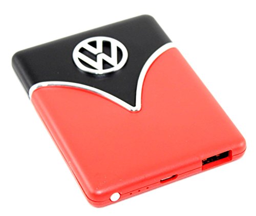 VW Volkswagen Externer Lithium-Polymer Akku Powerbank 3000mAh mit USB-Aufladekabel und Ladestandsanzeige Schwarz/Rot [Versand durch Konsumany®] von Volkswagen